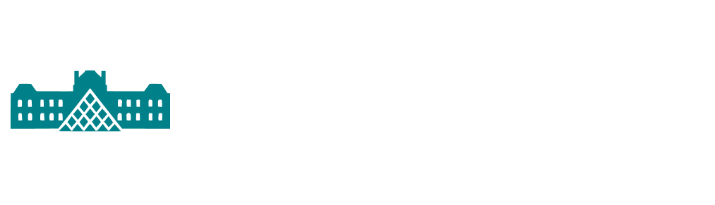 Louvre Museum logo featuring the museum's iconic building and pyramid.